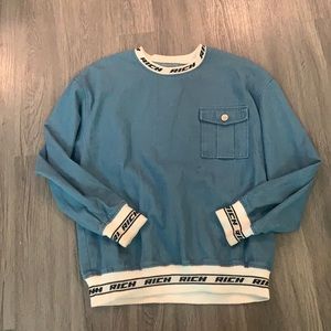 RARE Joyrich denim pullover sweatshirt